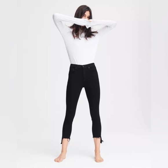Rag & bone Nina High-Rise Skinny Black Hampton
Slim Fit Ankle Black Jean size 26 - Picture 4 of 14